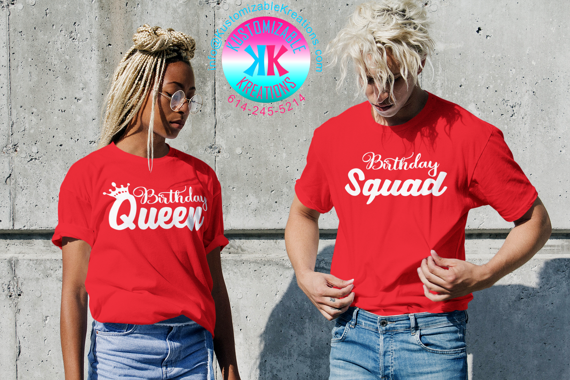 Birthday Queen and Squad t-shirts
