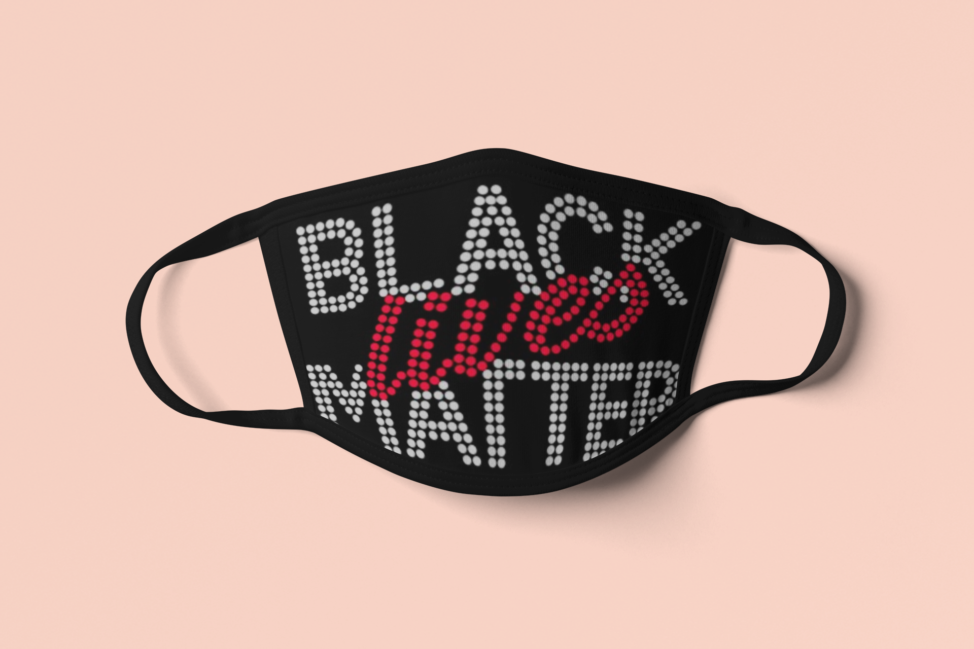Black Lives Matter Rhinestone Mask