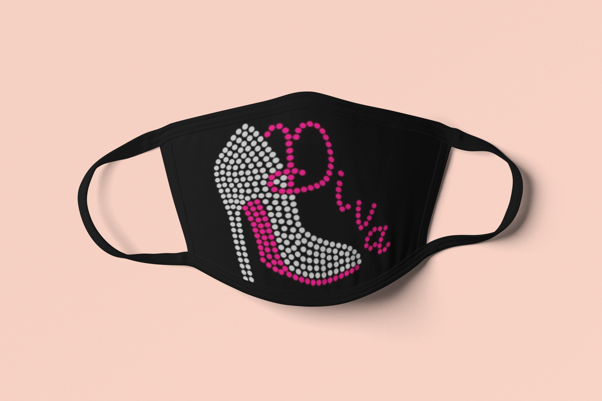 Diva Heel Rhinestone Face Mask